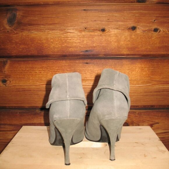 Gray Suede Ankle Booties - Picture 3 of 7